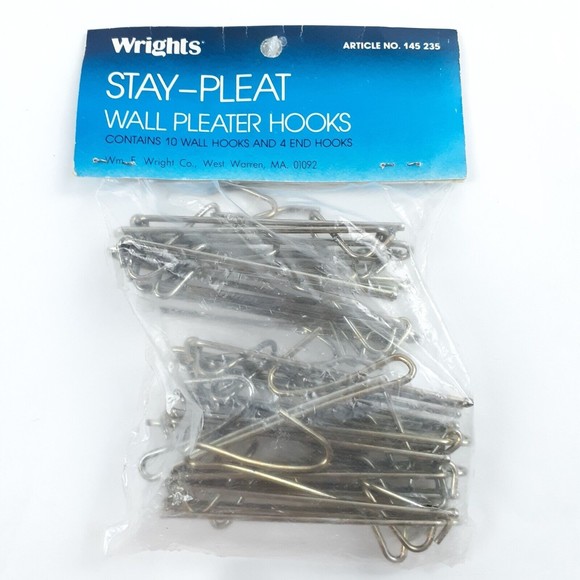 Accents Wrights Staypleat Wall Pleater Hooks 1 Wall Hooks 4 End Hooks